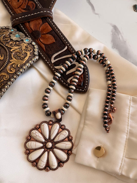 Copper blossom necklace