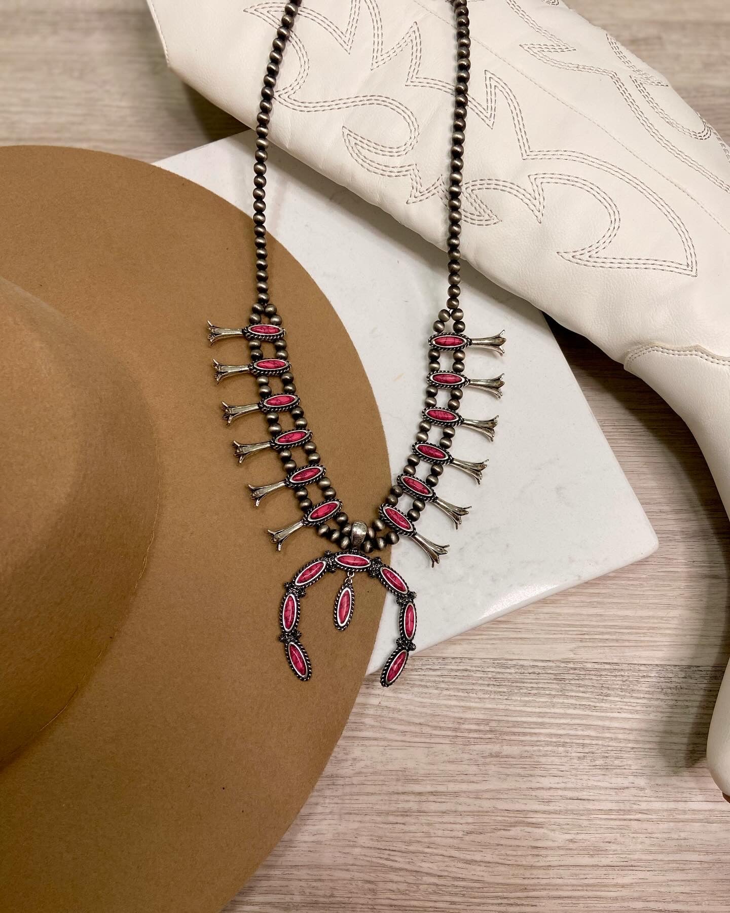 Pink rodeo necklace