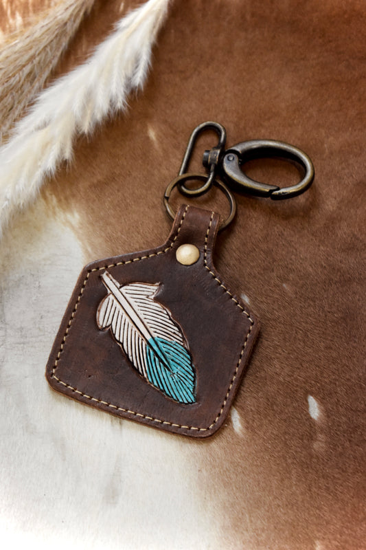 Feathered key chain