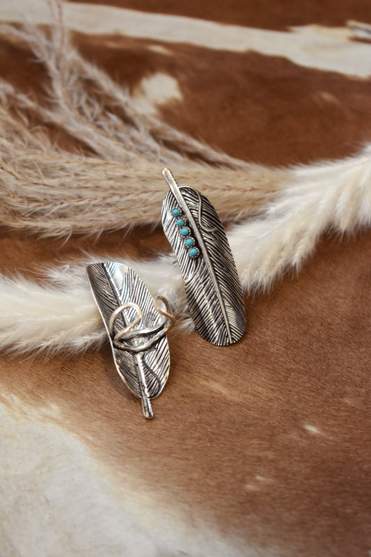 Turquoise feather ring