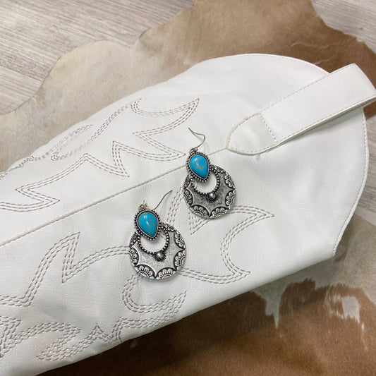 Turquoise concho earrings